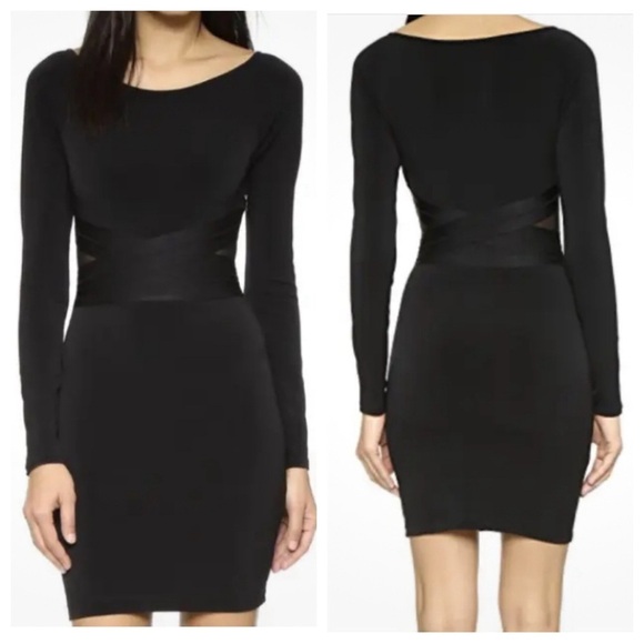 Elizabeth and James Alexa dress black long sleeve fitted sheath 17622 - Picture 1 of 13